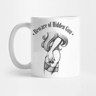 Girl with a Gun in Stockings Mug